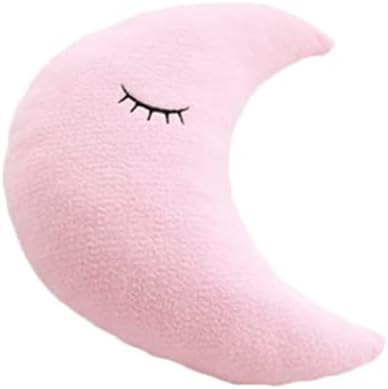 Star Pillow Moon Cloud Fresh Room Decoration Home Cushion Bed Pillow (Moon 20.8 * 11.8inch/53 * 30cm, Pink)