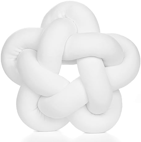 Knot Pillow White Star Shaped Decorative Throw Pillow 12.59"