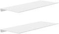 MKO 12" Floating Shelves for Wall, Small Metal Wall Mounted Shelf for Bathroom, Bedroom, Living Room, Kitchen, Little Hanging Shelves for Books/Storage/Room Decor 2 Packs, White