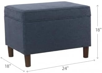 Spatial Order Home Decor | Dinah Collection Modern Storage Ottoman | Ottoman with Storage for Living Room & Bedroom (Navy)