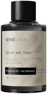 VINEVIDA [4 Fl Oz] Scent NO. 1202 Fragrance Oil for Cold Air Diffusers, Aromatic Notes of Mint, Nutmeg, Rose Oxide & Patchouli Essential Oils for Diffuser Oil Refill & Air Freshener Room Spray