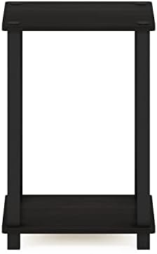 Furinno Simplistic Toolless Small 2-Tier Night Stand, Black Espresso