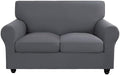 SearchI Stretch Sofa Cover Couch Cover, 3 Pieces Loveseat Slipcover with 2 Separate Cushion Cover, Washable Furniture Protector for Living Room(Loveseat, Grey)