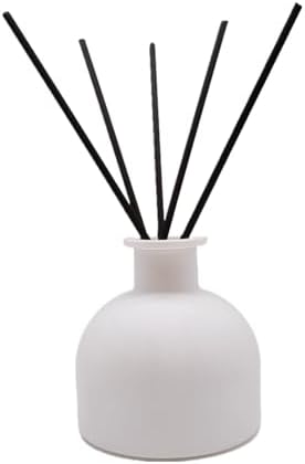 2PCS Perfume Reed Diffuser Bottle,Empty Glass Container 100ml Fragrance Accessories use with Black Sticks for DIY Replacement (Matte White)