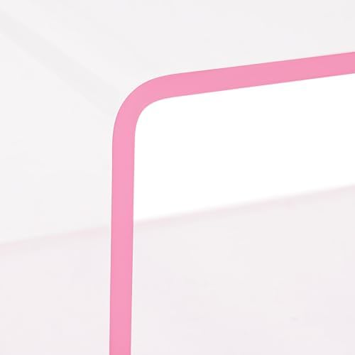 Acrylic Wall-Mounted Nightstand Floating Wall Nightstand Bedside Table Floating Side Table Wall Mounted Clear Shelf for Bedroom Bathroom (Pink)
