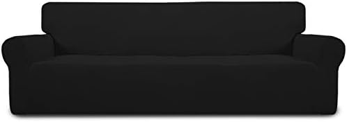 Easy-Going Stretch 4 Seater Oversized Sofa Couch Cover Black