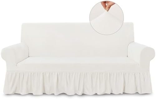NICEEC White Couch Covers for Sofa Cover Universal Slipcovers with Skirt
