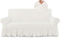 NICEEC White Couch Covers for Sofa Cover Universal Slipcovers with Skirt