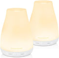 InnoGear 2 Pcs Essential Oil Diffuser Aroma Diffusers for Home, Basic White