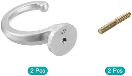 uxcell 2Pcs Curtain Holdback, Aluminum Alloy Wall Mounted Curtain Holders Drapery Tieback Hooks for Living Room Bedroom Office (Silver)