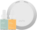 Pura Home Fragrance Device Starter Set 4 - Scent Diffuser for Home - Includes Fragrance Aroma Diffuser - Square Box, Linens & Surf and Yuzu Citron Scent Refills