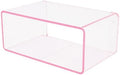 Acrylic Wall-Mounted Nightstand Floating Wall Nightstand Bedside Table Floating Side Table Wall Mounted Clear Shelf for Bedroom Bathroom (Pink)