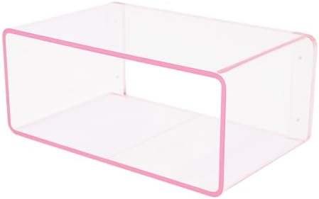 Acrylic Wall-Mounted Nightstand Floating Wall Nightstand Bedside Table Floating Side Table Wall Mounted Clear Shelf for Bedroom Bathroom (Pink)