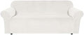 H.VERSAILTEX Stretch Velvet Sofa Covers for 3 Cushion Couch Covers Furniture Protector Soft with Non Slip Elastic Bottom, Crafted from Thick Comfy Rich Velour (Large Sofa 90"-97", Porcelain White)