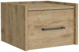 DEPOT E-SHOP 59" Yorktown Floating Nightstand, Space-Saving Design with Handy Drawer and Surface, Macadamia – Bedside Nightstand with Storage for Bedroom Beside Tables & Small Spaces