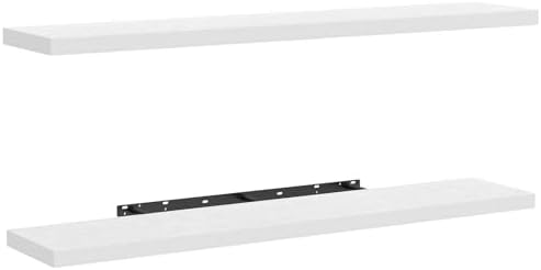 Amada 47 Inch Floating Shelves with Invisible Brackets, Set of 2, White