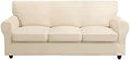 SearchI Stretch Sofa Cover Couch Cover, 4 Pieces Sofa Slipcover with 3 Separate Cushion Cover, Washable Furniture Protector for Living Room(Sofa, Beige)