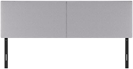 Furinno Roanne Headboard King Size, Plain Upholstered Wooden Head Board, Bed Frame Mount, Easy Assembly, for Bedroom, Dorm, Light Grey
