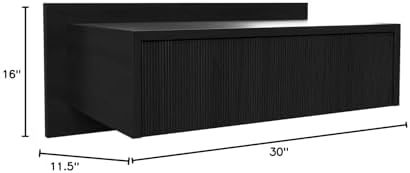 VANT 30 in Floating Wall Mounted Nightstand with Drawer, Oak Black