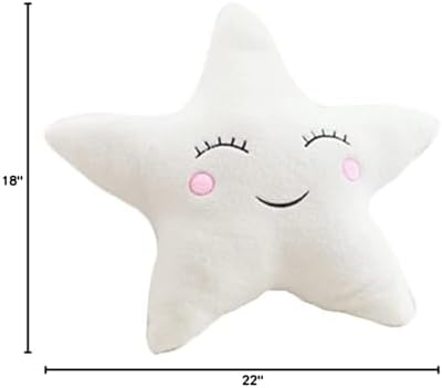 Star Pillow Moon Cloud Fresh Room Decoration Home Cushion Bed Pillow (Star 19.5 * 19.5inch/50 * 50cm, White)