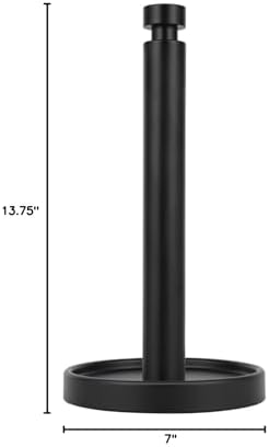 Ivilon Countertop Paper Towel Holder - Steady and Easy Tear - Fits All Paper Towel Rolls - Black