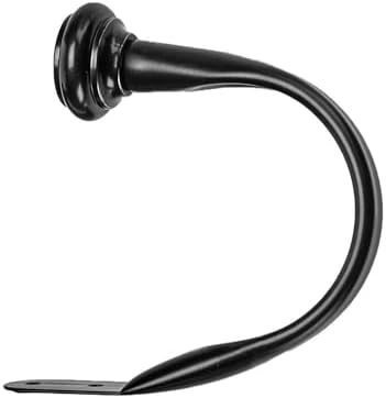 Amazon Basics Decorative Curtain Tiebacks, Sturdy and Easy to Install Holdbacks, Set of 2, Black (Pack of 2)