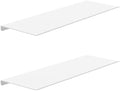 MKO 16" Floating Shelves for Wall, Metal Wall Mounted Shelf for Bathroom, Bedroom, Living Room, Kitchen, Hanging Shelves for Books/Storage/Room Decor 2 Packs, White