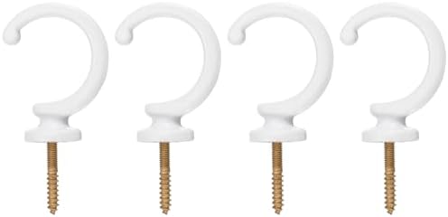 uxcell 4Pcs Curtain Holdback, Aluminum Alloy Wall Mounted Curtain Holders Drapery Tieback Hooks for Living Room Bedroom Office (White)