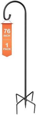 Ottsuls Bird Feeder Pole, 76 INCH Heavy Duty Shepherds Hooks for Outdoor with 5 Prong Base, Adjustable Stand Hanger for Garden Plant, Hummingbird Feeder, Lantern, Hanging Wedding Decor (1 Pack)