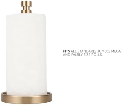 Ivilon Countertop Paper Towel Stand - Steady and Easy Tear - Fits All Paper Towel Rolls - Warm Gold