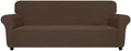 ZNSAYOTX Oversized Super Stretch Couch Cover (92"-115"), New Striped Sofa Covers Comfortable & Durable, Dog Cat Pets Friendly Extra Large Spandex Sofa Slipcovers (Coffee, XL Sofa)