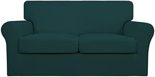 Easy-Going 3 Pieces Stretch Loveseat Couch Cover for 2 Cushion Washable