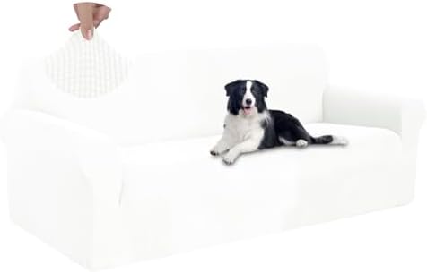 U-NICE HOME Oversized Stretch Couch Cover Slipcover, Ivory White