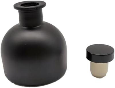 2PCS Perfume Reed Diffuser Bottle,Empty Glass Container 100ml Fragrance Accessories use with Black Sticks for DIY Replacement (Matte Black)