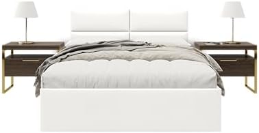 Vänt Wall Mounted Headboard Panels, Queen/Full, Vintage Leather White Dove