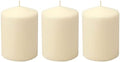 Stonebriar Unscented Pillar Candles – 35 Hour Burn Time, Long-Lasting Wax Candles for Weddings, Holidays, Home Décor & Special Events, Pack of 3, Ivory, 3" x 4"