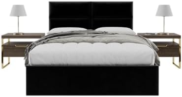 Vänt Wall Mounted Headboard Panels, Queen/Full, Velvet Black