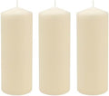 Stonebriar Unscented Pillar Candles – 80 Hour Burn Time, Long-Lasting Wax Candles for Weddings, Holidays, Home Décor & Special Events, Pack of 3, Ivory, 3" x 8"
