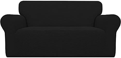 Easy-Going Stretch Oversized Loveseat Couch Covers Washable Black