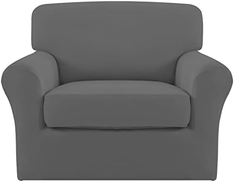 Easy-Going 2 Pieces Stretch Sofa Slipcover for Armchair Washable