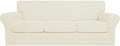 Easy-Going 4 Pieces Stretch Sofa Cover for 3 Cushion Couch Washable
