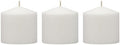 Stonebriar 3 Pack Tall 3 x 3 Inch 18 Hour Long Burning Unscented White Wax Pillar Candles