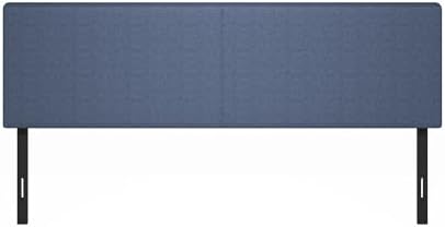 Furinno Roanne Headboard King Size, Plain Upholstered Wooden Head Board, Bed Frame Mount, Easy Assembly, for Bedroom, Dorm, Blue Denim