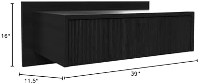 VANT 39 in Floating Wall Mounted Nightstand with Drawer, Oak Black