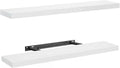 AMADA HOMEFURNISHING Floating Shelves Wall Mounted, 32 x 7 Inch Wall Shelves for Bathroom, Bedroom, Living Room, White Shelves Set of 2