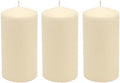 Stonebriar Unscented Pillar Candles – 65 Hour Burn Time, Long-Lasting Wax Candles for Weddings, Holidays, Home Décor & Special Events, Pack of 3, Ivory, 3" x 6"