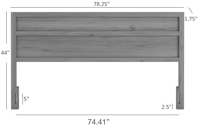 ComfIQ Serene Wood Panel Headboard with Clean-Line Design, King, Pine