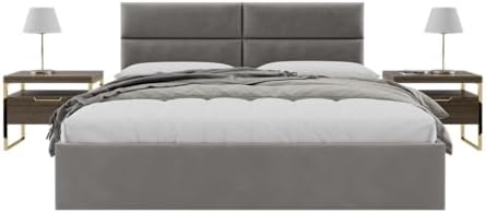 Vänt Wall Mounted Headboard Panels, King/Twin, Velvet Gothic Grey