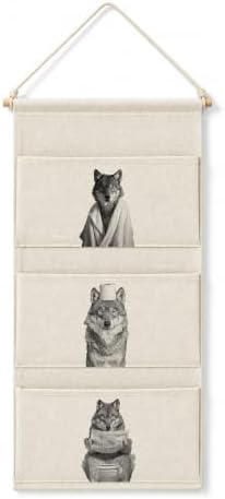 Funny Wolf Fish Extender Door Hanger,Cabin Door Hanging Pockets PJ007