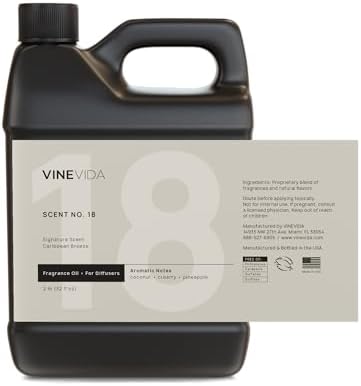 VINEVIDA Caribbean Breeze Fragrance Oil for Cold Air Diffusers - (32 Fl Oz) - Essential Oils for Diffuser Oil Refill & Air Freshener Room Spray